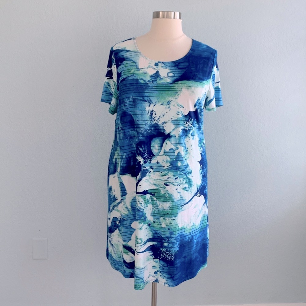 Chico’s Watercolor Matte Jersey Dress